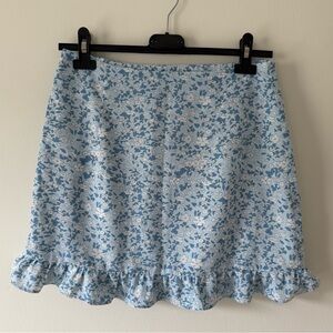 Floral Ruffle Hem Skirt